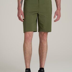 American Tall Tech Chino Shorts for Tall Men in Bright Olive Size 3636 / Extra T